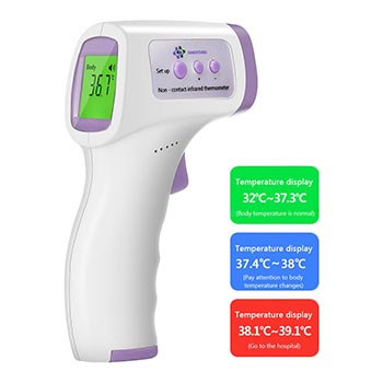 4 in 1 bambino adulto LCD digitale orecchio ambientale orologio termometro a infrarossi 